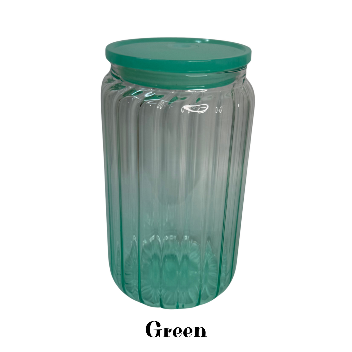 16oz Ribbed Ombre Glass Cups