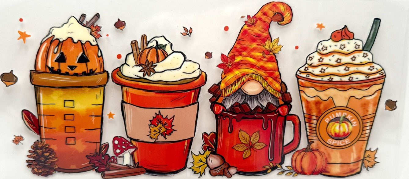 Fall Pumpkin Gnome cups #405