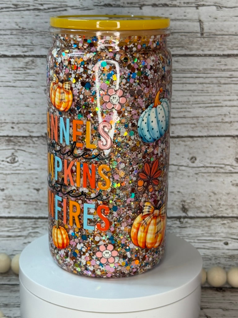 🍂 Fall Vibes Glitter Plastic (BPA-Free) Cup