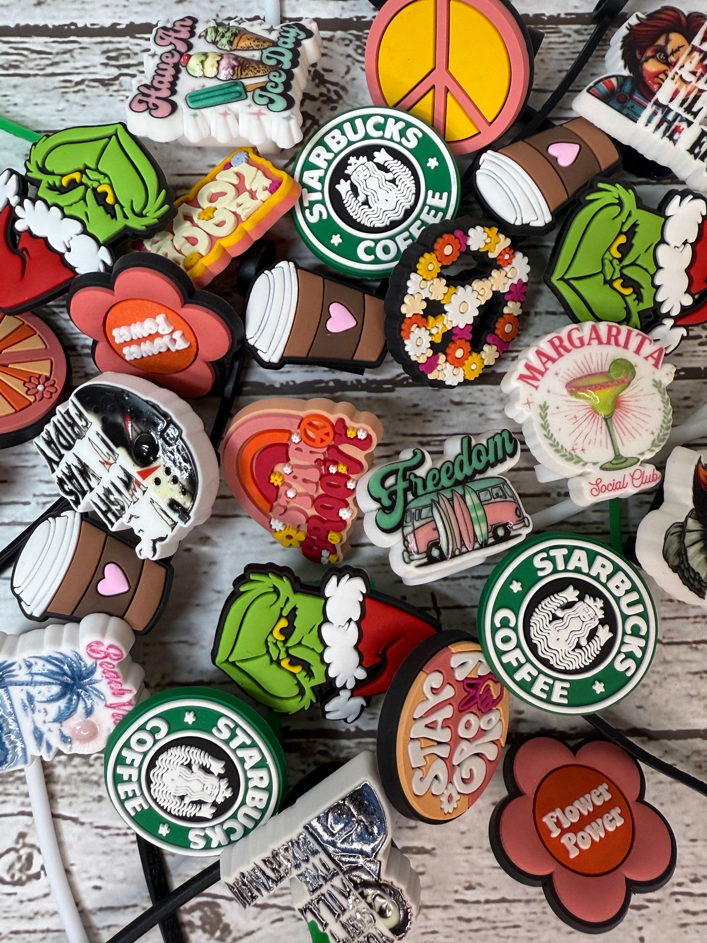 Straw Toppers and Straw Charms