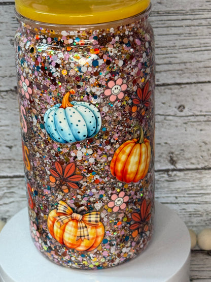 🍂 Fall Vibes Glitter Plastic (BPA-Free) Cup