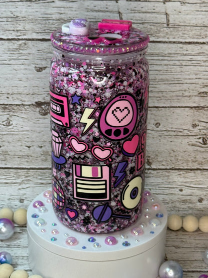 90's Baby 💿✨🎶 Glitter Plastic (BPA-Free) Cup