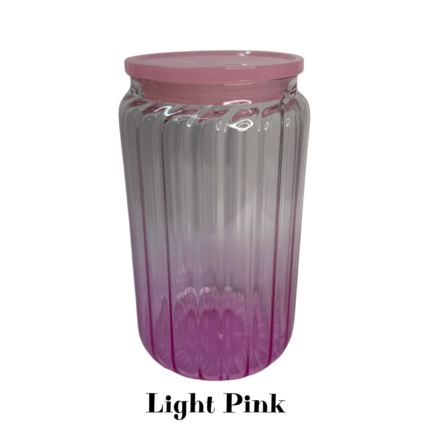 16oz Ribbed Ombre Glass Cups