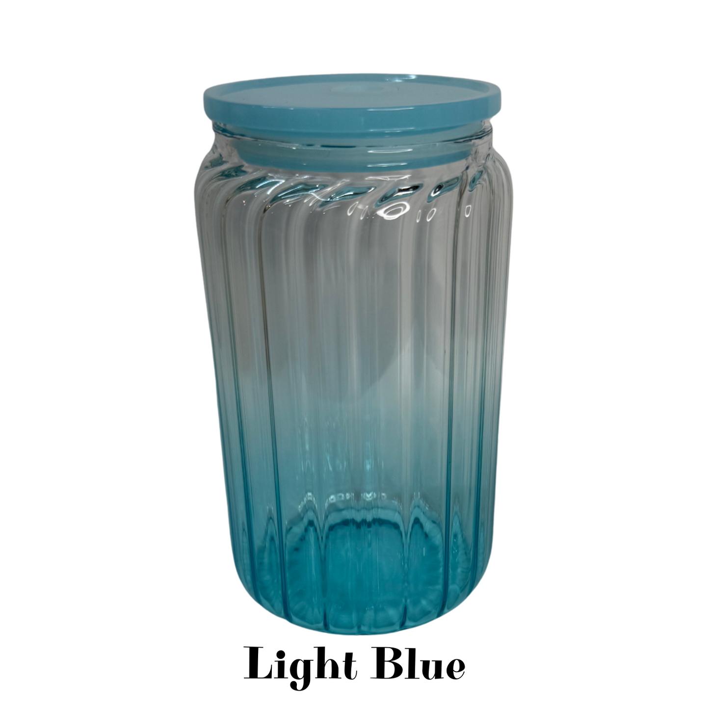 16oz Ribbed Ombre Glass Cups