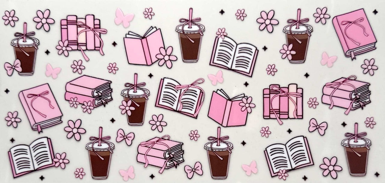 Coffee, Bows, Books, Flowers - #916