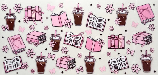 Coffee, Bows, Books, Flowers - #916