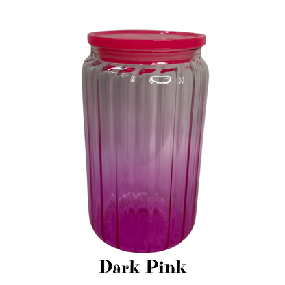 16oz Ribbed Ombre Glass Cups