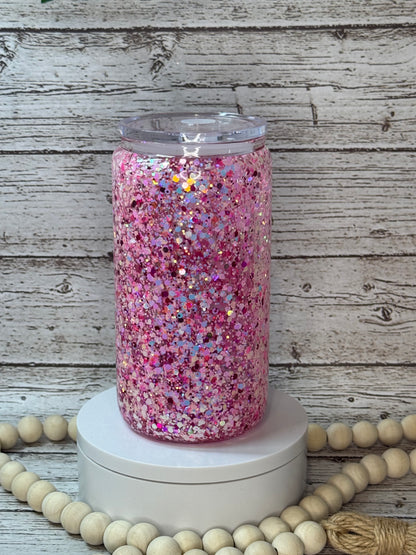 16oz Glass Snow Globe Cup