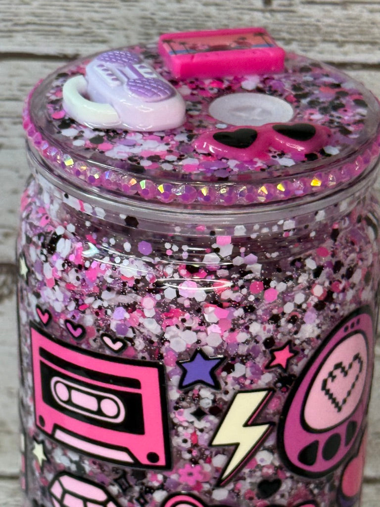 90's Baby 💿✨🎶 Glitter Plastic (BPA-Free) Cup