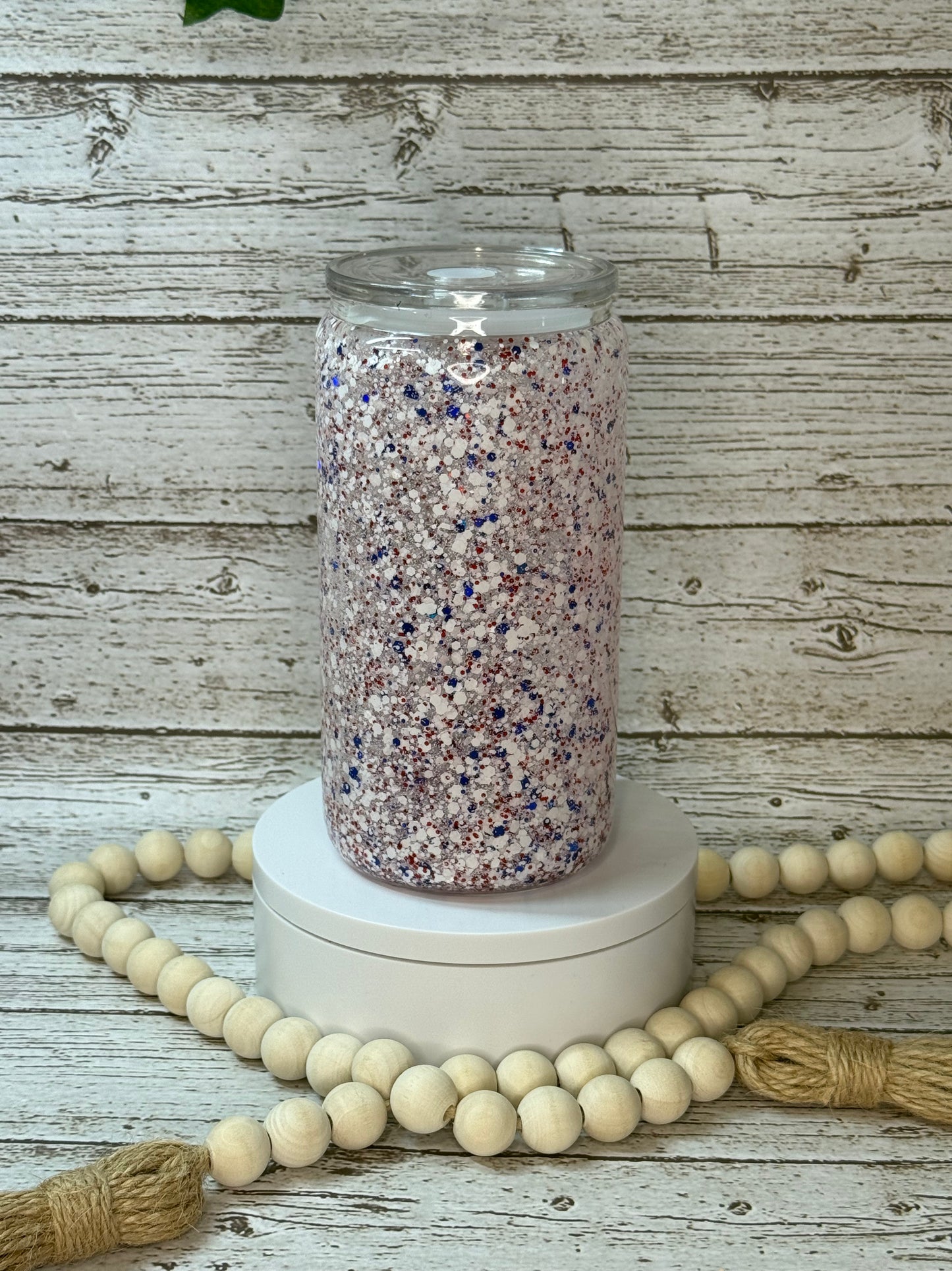 16oz Glass Snow Globe Cup