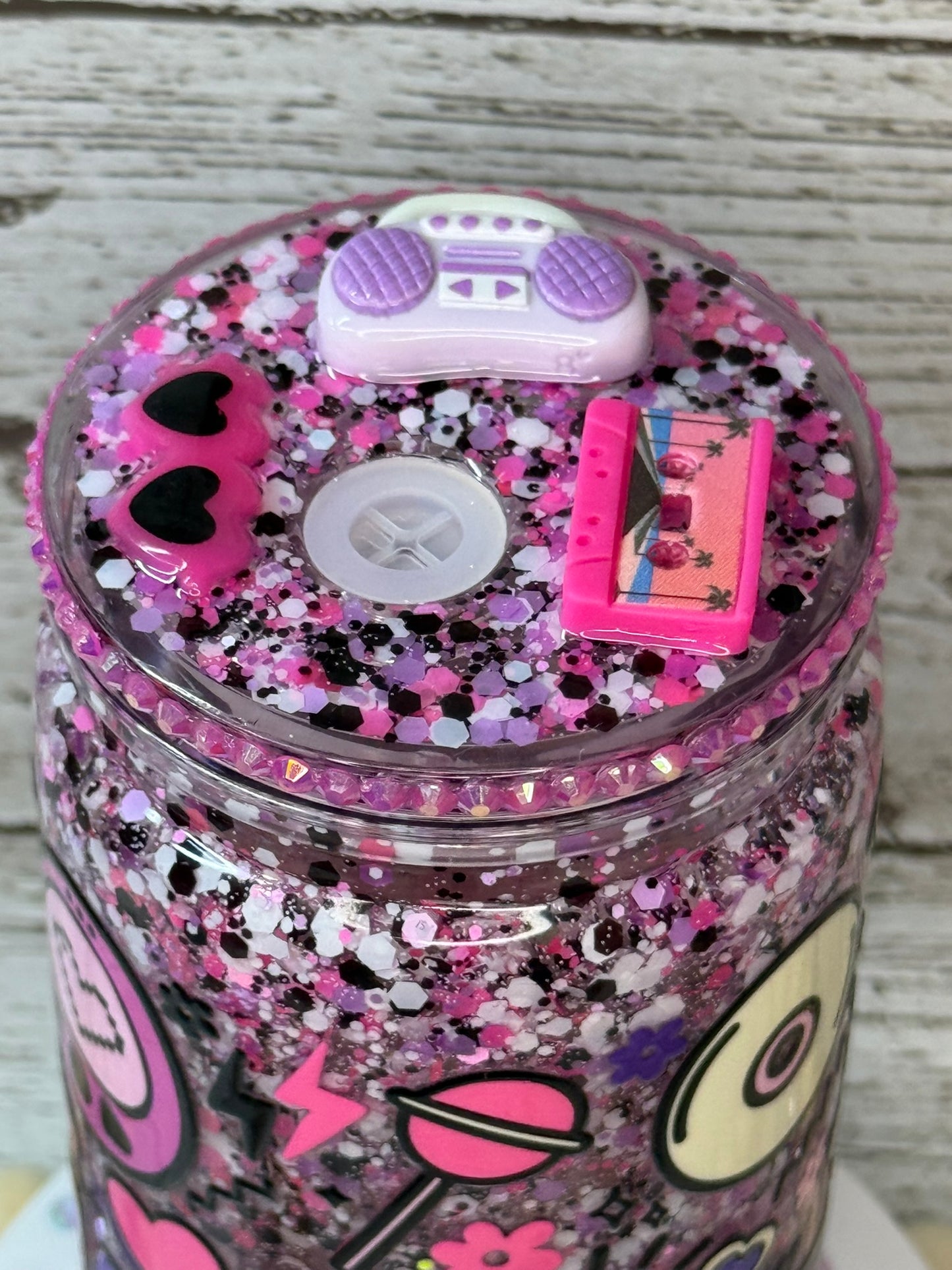 90's Baby 💿✨🎶 Glitter Plastic (BPA-Free) Cup