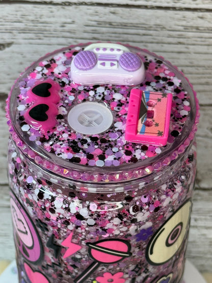 90's Baby 💿✨🎶 Glitter Plastic (BPA-Free) Cup