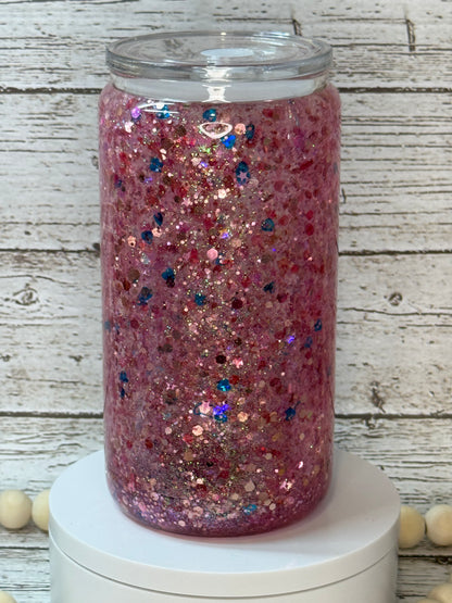 16oz Glass Snow Globe Cup