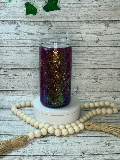 16oz Glass Snow Globe Cup