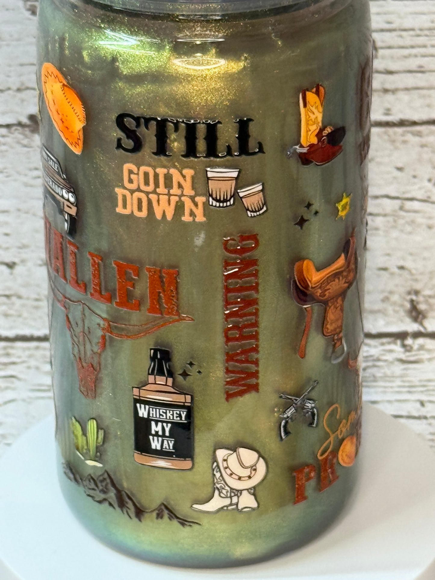 Morgan Wallen Song Mica Shimmer Plastic (BPA-Free) Cup