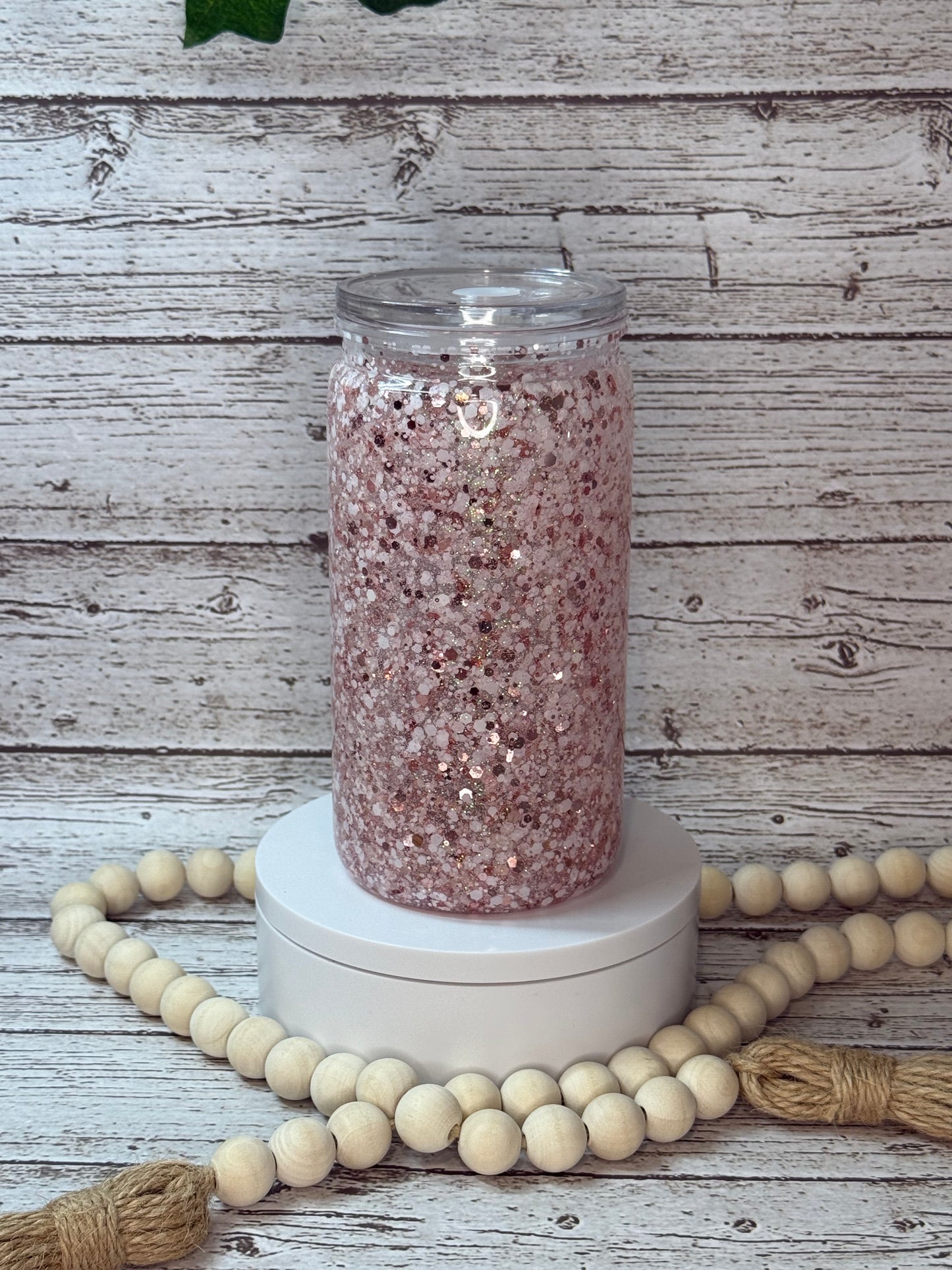 16oz Glass Snow Globe Cup