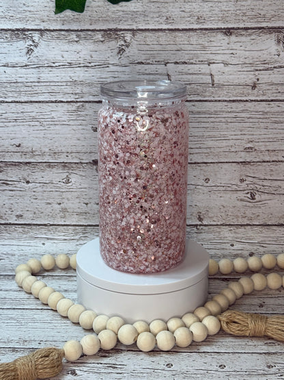 16oz Glass Snow Globe Cup