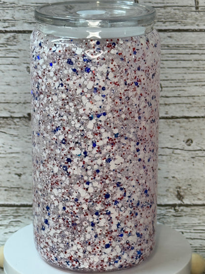 16oz Glass Snow Globe Cup