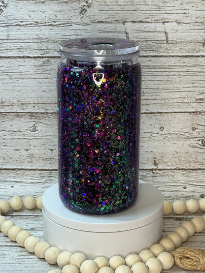 16oz Glass Snow Globe Cup