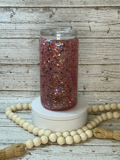 16oz Glass Snow Globe Cup