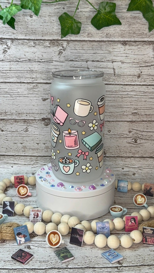 Book & Coffee Lovers Glass Cup ☕📚✨