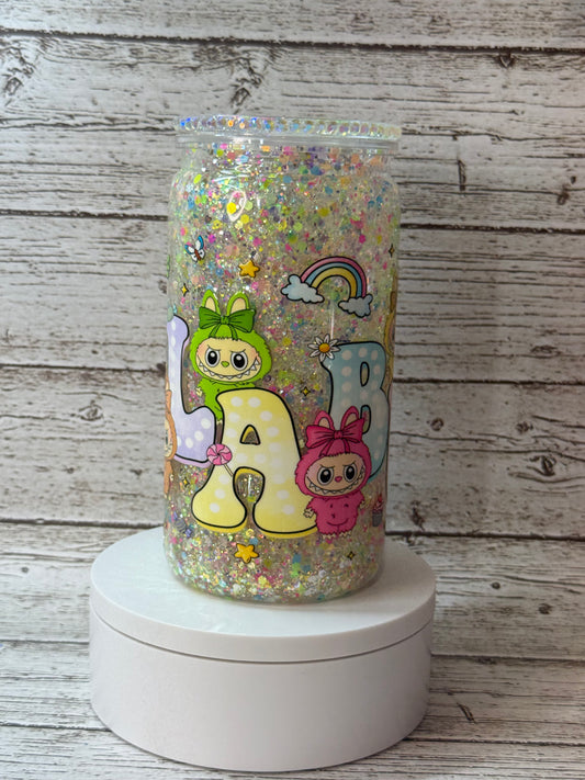 Labubu - Snowglobe Plastic Cup with Matching Lid