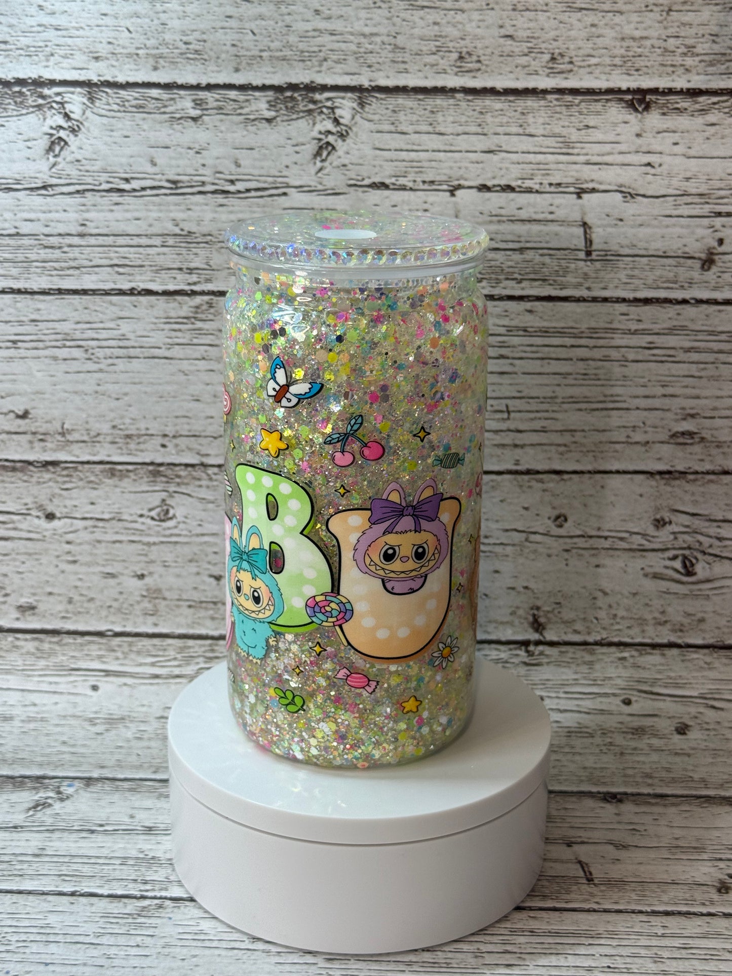 Labubu - Snowglobe Plastic Cup with Matching Lid